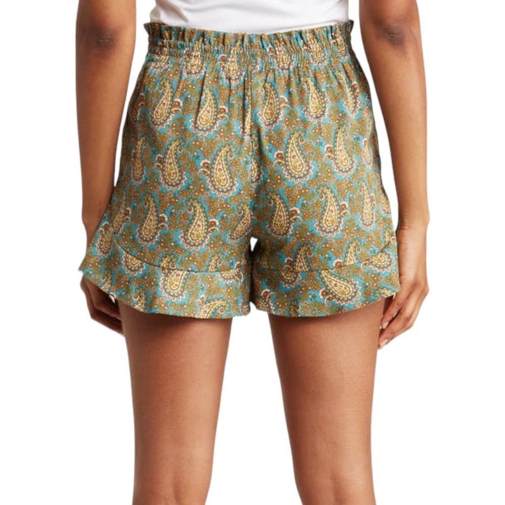 DR2 Daniel Rainn Womens Green Paisley Shorts Pockets Tie Waist XXL - Picture 7 of 7